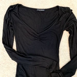 Brandy Melville Black Cute Long Sleeve Top